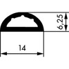 Profil für Luftschutzräume EPDM 14x6,25mm schwarz
